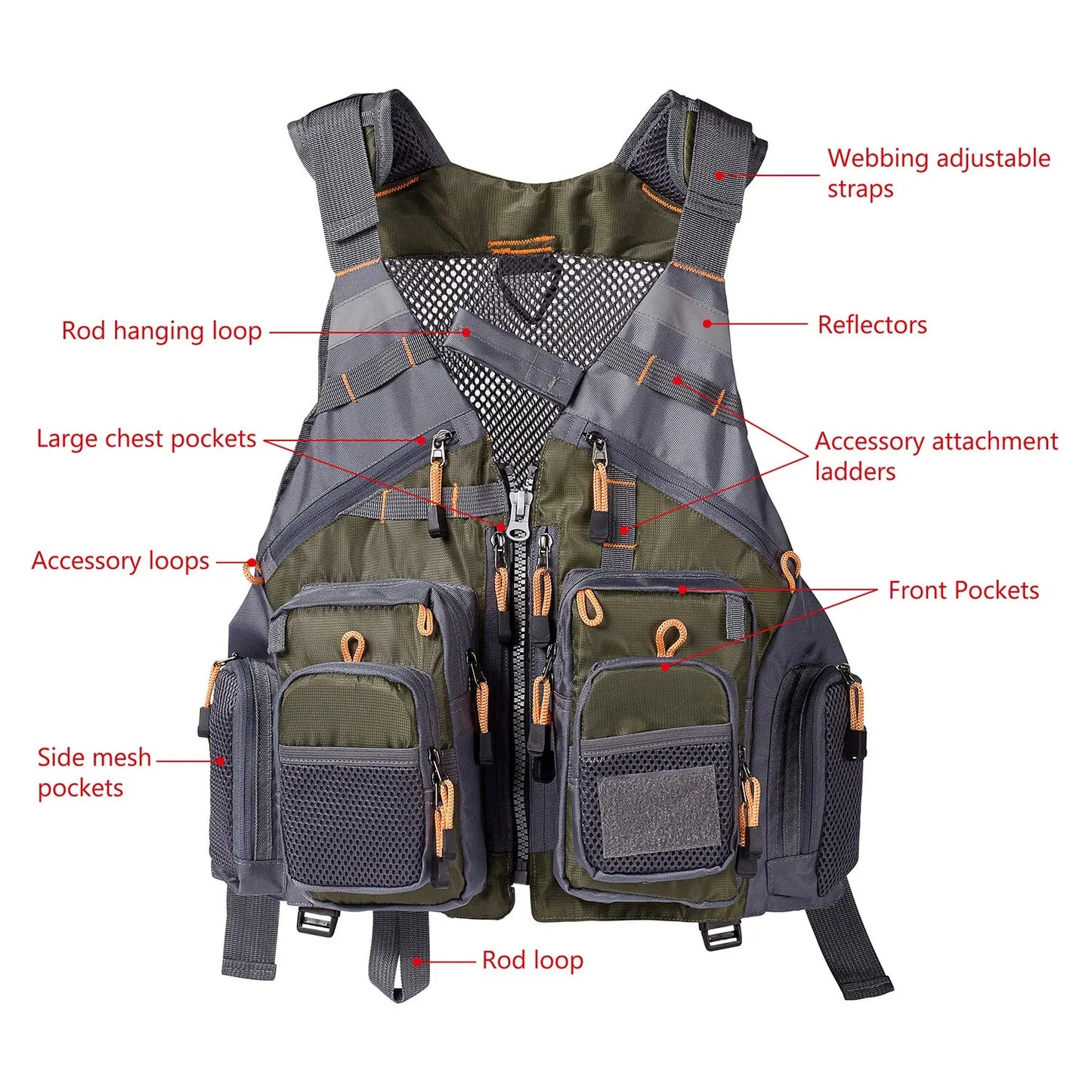 Exciting fishing escapes™ Breathable Mesh Fishing Vest FV01